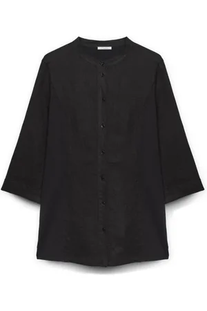 Fiorella rubino Bluser & Skjorter, Dame, Sort, 6XL, Bomuld, Skjorte i hør og jersey