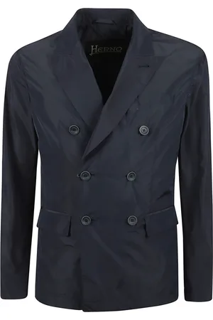 HERNO Jakke, Herre, Blå, M, Polyester, Blå Dobbeltbrystet Taffeta Blazer