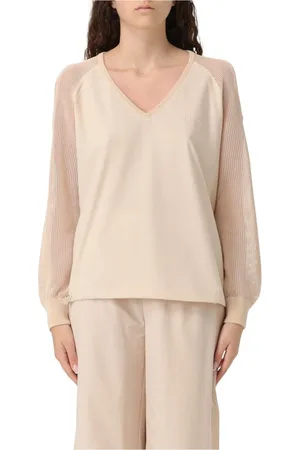 Liu Jo Top, Dame, , M, Uld, Crewneck Sweatshirt med Ribbed Trim