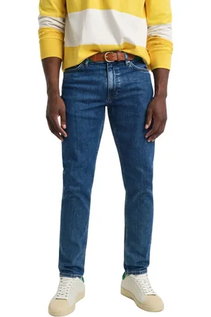 GANT Jeans, Herre, Blå, W33, Læder, Slim vasket jeans