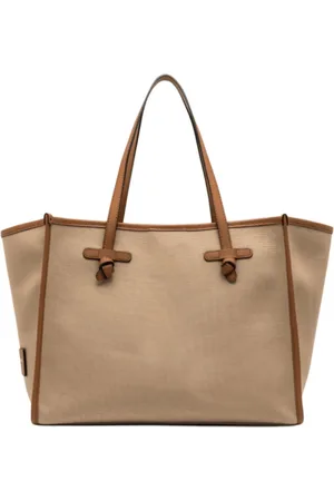 Gianni chiarini Taske, Dame, Brun, ONE SIZE, Læder, Lærred Læder Shopping Taske Ss25