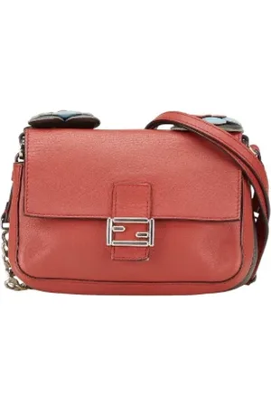 Fendi Pre-owned, Dame, Rød, ONE SIZE, Uld, Pre-owned Laeder hndtasker
