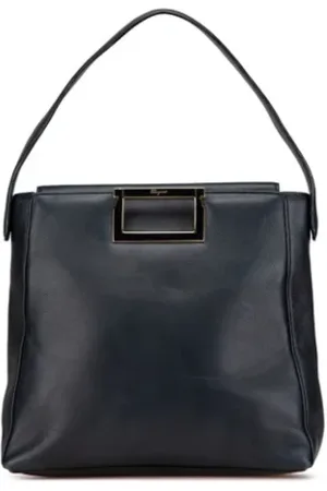 Salvatore Ferragamo Pre-owned, Dame, Blå, ONE SIZE, Tyl, Pre-owned Laeder hndtasker