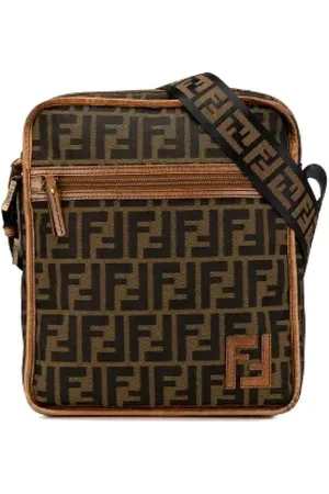 Fendi Pre-owned, Dame, Brun, ONE SIZE, Uld, Pre-owned Canvas crossbody-tasker