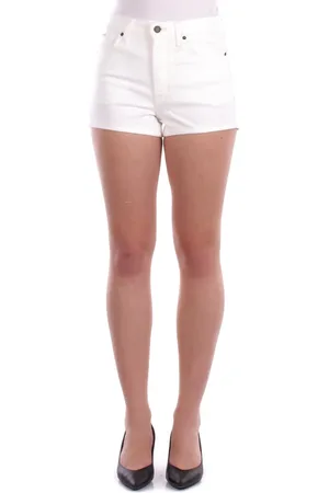 Guess Shorts, Dame, Hvid, W26, Bomuld, Hvide Logo Shorts med Lommer