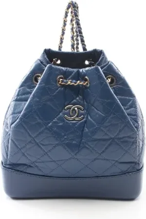 CHANEL Pre-owned, Dame, Blå, ONE SIZE, Uld, Pre-owned Laeder rygsaekke
