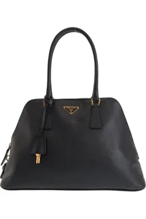 Prada Pre-owned, Dame, Sort, ONE SIZE, Uld, Pre-owned Laeder hndtasker
