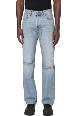 haikure Jeans, Herre, Blå, W31, Denim, Slim Fit Distressed Denim Jeans