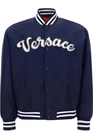 VERSACE Jakke, Herre, Blå, M, Nylon, Blå Bomberjakke
