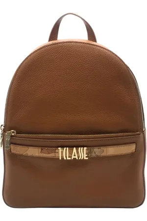 ALVIERO MARTINI 1A CLASSE Taske, Dame, Brun, ONE SIZE, Uld, Stilfuld Rygsæk med Metal Logo