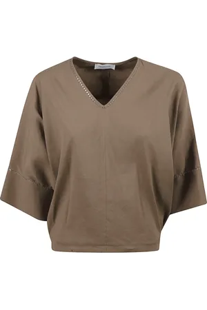 Fabiana Filippi Bluser & Skjorter, Dame, Brun, XS, Beige Skjorte til Kvinder