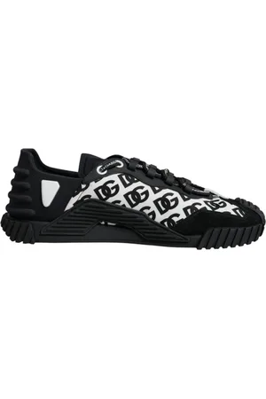 Dolce & Gabbana Sko, Herre, Sort, 42 EU, Læder, Sort Hvid Logo Snøresko