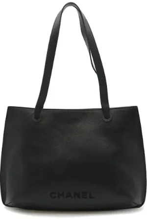 CHANEL Pre-owned, Dame, Sort, ONE SIZE, Tyl, Pre-owned Laeder totes