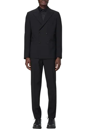 Emporio Armani Jakkesæt, Herre, Sort, XL, Uld, Tidløst Sort Skræddersyet Jakkesæt