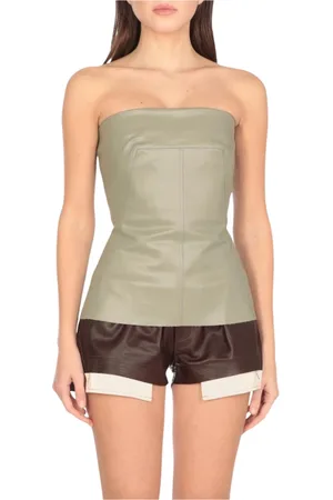 Rick Owens Top, Dame, Grøn, XS, Uld, Grøn Asymmetrisk Top