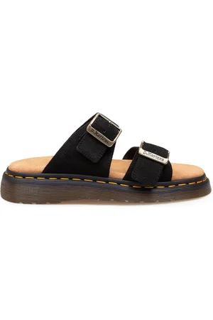 Dr. Martens Sko, Dame, Sort, 38 EU, Læder, Sort Ruskind Spænde Sandaler