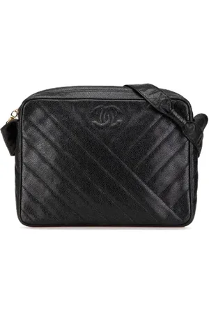 CHANEL Pre-owned, Dame, Sort, ONE SIZE, Uld, Pre-owned Laeder crossbody-tasker
