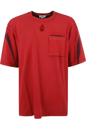 Alexander McQueen Top, Herre, Rød, L, Uld, Stilfulde T-shirts og Polos