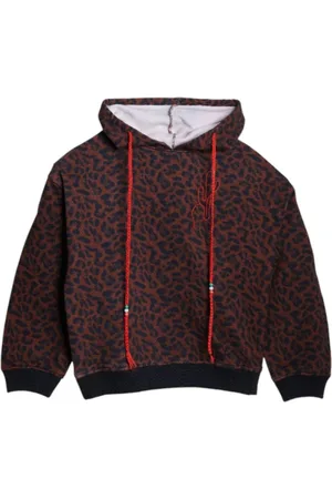 Arizona Love Sweathshirts & Hoodies, Dame, Flerfarvet, S, Bomuld, Leopard Print Hoodie med Røde Detaljer