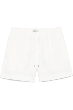 STUDIO NICHOLSON Shorts, Dame, Hvid, 2XS, Uld, Hvide Elastiske Snørebåndsshorts