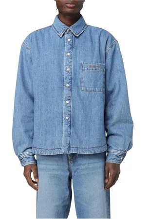 Jacquemus Jakke, Herre, Blå, M, Uld, Stilfuld Denim Skjorte til Mænd