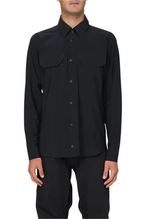 GR10K Skjorte, Herre, Sort, L, Nylon, Sort Nylon Skjorte med Lommer