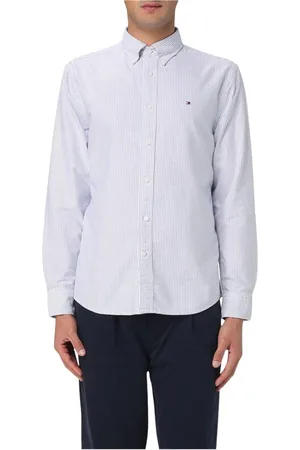 Tommy Hilfiger Skjorte, Herre, Blå, M, Bomuld, Blå Stribet Oxford Skjorte