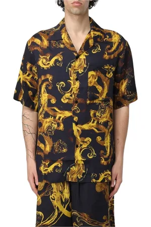 VERSACE Skjorte, Herre, Flerfarvet, M, Uld, Guld Barok Silkeskjorte