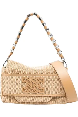 Casadei Taske, Dame, , ONE SIZE, Uld, Krystal Detalje Raffia Skuldertaske