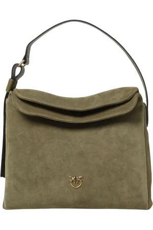 Pinko Taske, Dame, Grøn, ONE SIZE, Uld, Grøn Ruskind Skuldertaske Klassisk Design