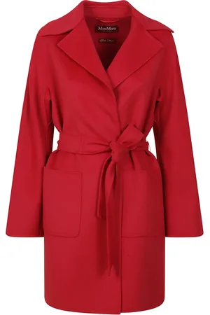 Max Mara Frakke, Dame, Rød, S, Uld, Elegant Uldfrakke