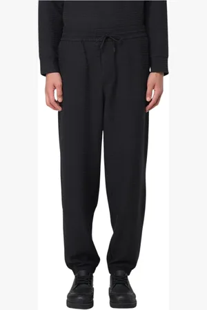 Emporio Armani Bukser, Herre, Sort, L, Elegant Teksturerede Bukser