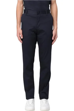 Emporio Armani Bukser, Herre, Blå, XL, Bomuld, Blå Regular Fit Chinos Bukser