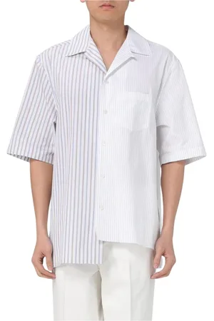 Lanvin Skjorte, Herre, Flerfarvet, 2XL, Bomuld, Stribet Panel Skjorte