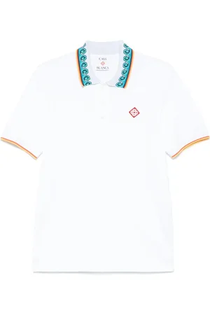 Casablanca Top, Herre, Hvid, L, Hvid Polo Sweater med Logo Broderi