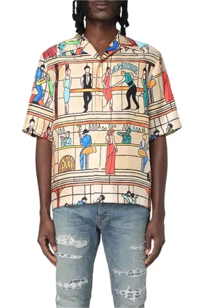 AMIRI Skjorte, Herre, , M, Uld, Silke Casual Top Farvet Glas Bar