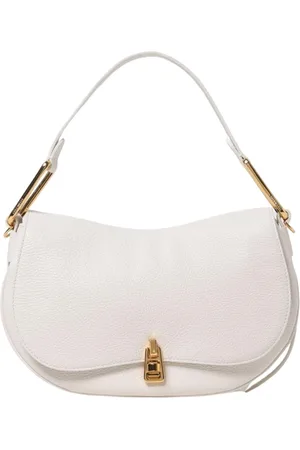 Coccinelle Taske, Dame, Hvid, ONE SIZE, Uld, Sort læder skuldertaske