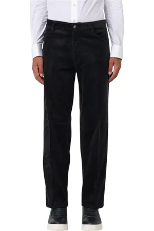 Emporio Armani Bukser, Herre, Blå, W30, Uld, Blå Corduroy Bukser til Mænd