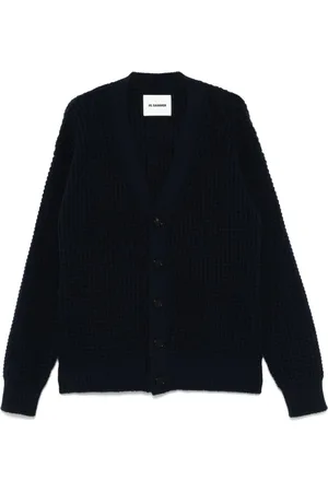 Jil Sander Strik, Herre, Blå, M, Uld, Stilfuld Sweater J14787 J22Hp0046 412
