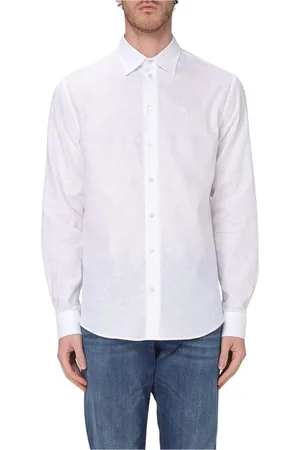 Emporio Armani Skjorte, Herre, Hvid, XL, Klassisk Hvid Langærmet Skjorte