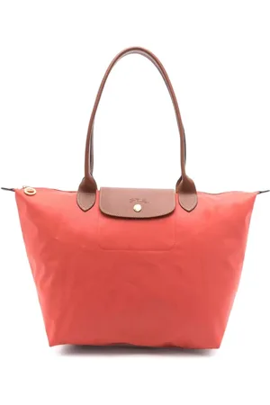 Longchamp Taske, Dame, Rød, ONE SIZE, Læder, Rød Canvas Foldover Top Håndtaske