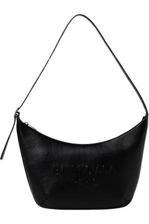 Balenciaga Taske, Dame, Sort, ONE SIZE, Uld, Elegant Sort Skuldertaske Crescent