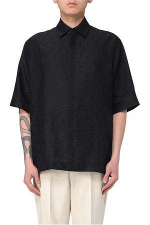 Fendi Skjorte, Herre, Sort, M, Oversized Short Sleeve Shirt til Mænd