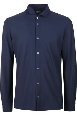 ZANONE Skjorte, Herre, Blå, 2XL, Bomuld, Hvid Bomuld Jersey Skjorte
