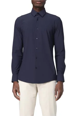 HUGO BOSS Skjorte, Herre, Blå, 4XL, Polyester, Blå Skjorte, Raffineret Stil
