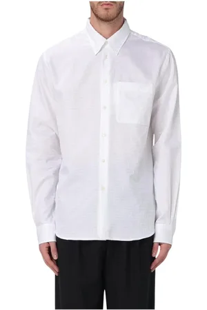 Kenzo Skjorte, Herre, Hvid, 2XL, Bomuld, Geometrisk Mønster Klassisk Skjorte