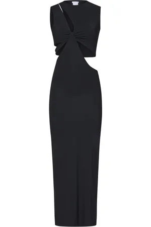 Amazuìn Kjole, Dame, Sort, ONE SIZE, Uld, Sort Kjole med Asymmetrisk Cut-Out Design