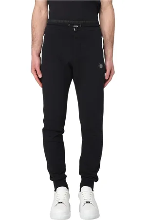 Philipp Plein Bukser, Herre, Sort, L, Bomuld, Moderne Joggers med lynlåslommer