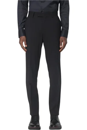 HUGO BOSS Bukser, Herre, Sort, 4XL, Uld, Klassiske sorte bukser til mænd
