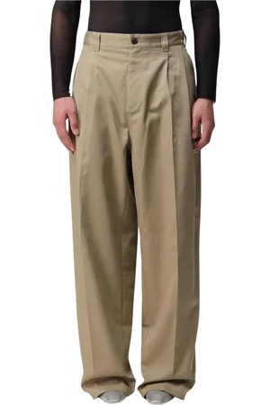 Maison Margiela Bukser, Herre, , W40, Bomuld, Wide Leg Plisserede Bukser